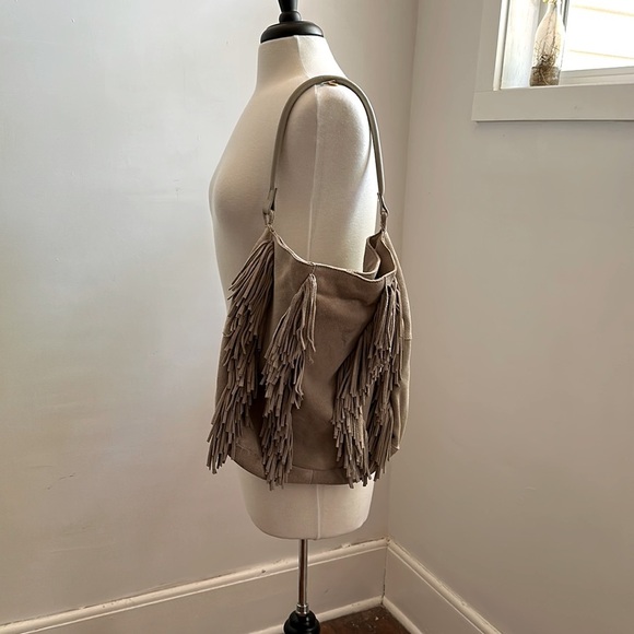 Topshop Handbags - Top Shop Suede Leather Tan Hobo Shoulder Bag